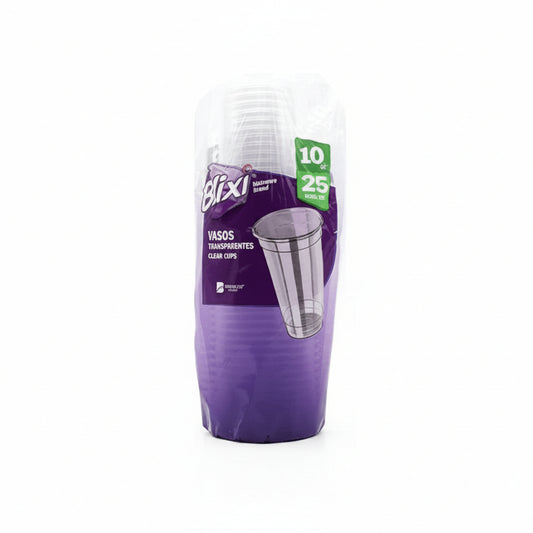 VASOS DESECHABLES TRANSPARENTES BLIXI 25U