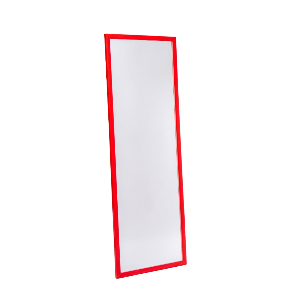 ESPEJO RECTANGULAR DECORATIVO DE PARED ENMARCADO ROJO