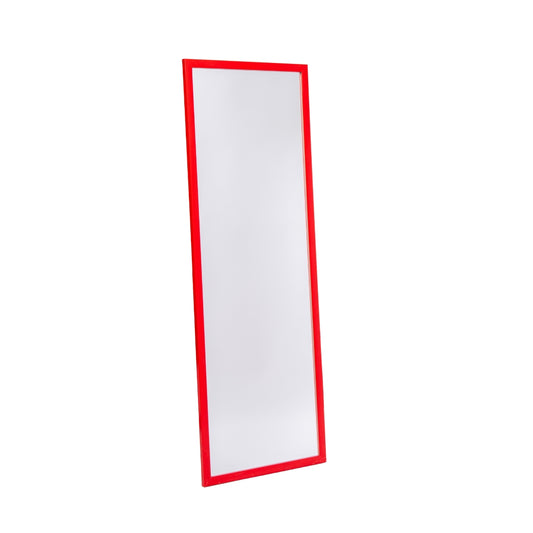 ESPEJO RECTANGULAR DECORATIVO DE PARED ENMARCADO ROJO