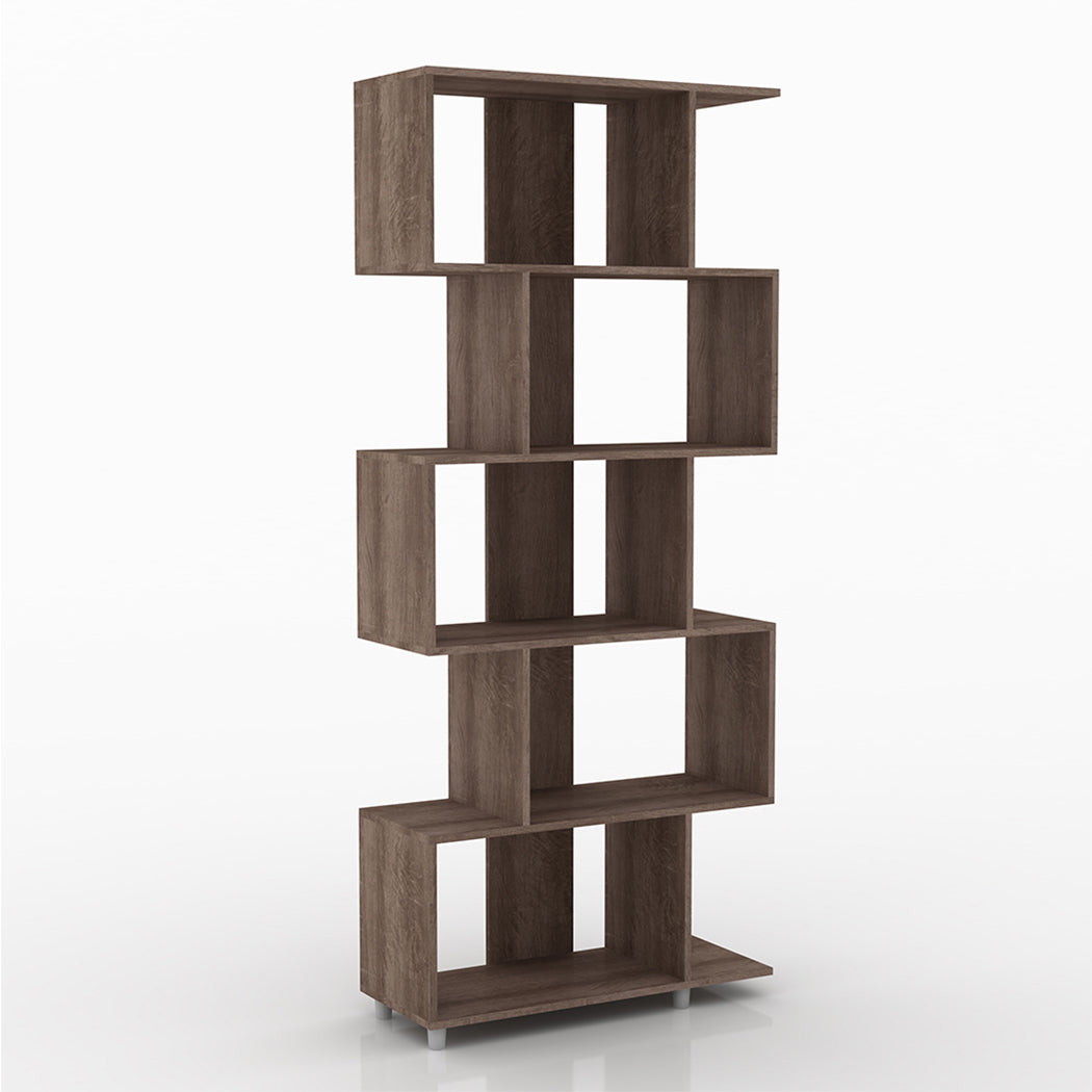 LIBRERO DE MADERA 5 NIVELES CHOCOLATE MINIMALISTA
