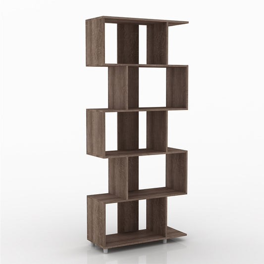LIBRERO DE MADERA 5 NIVELES CHOCOLATE MINIMALISTA