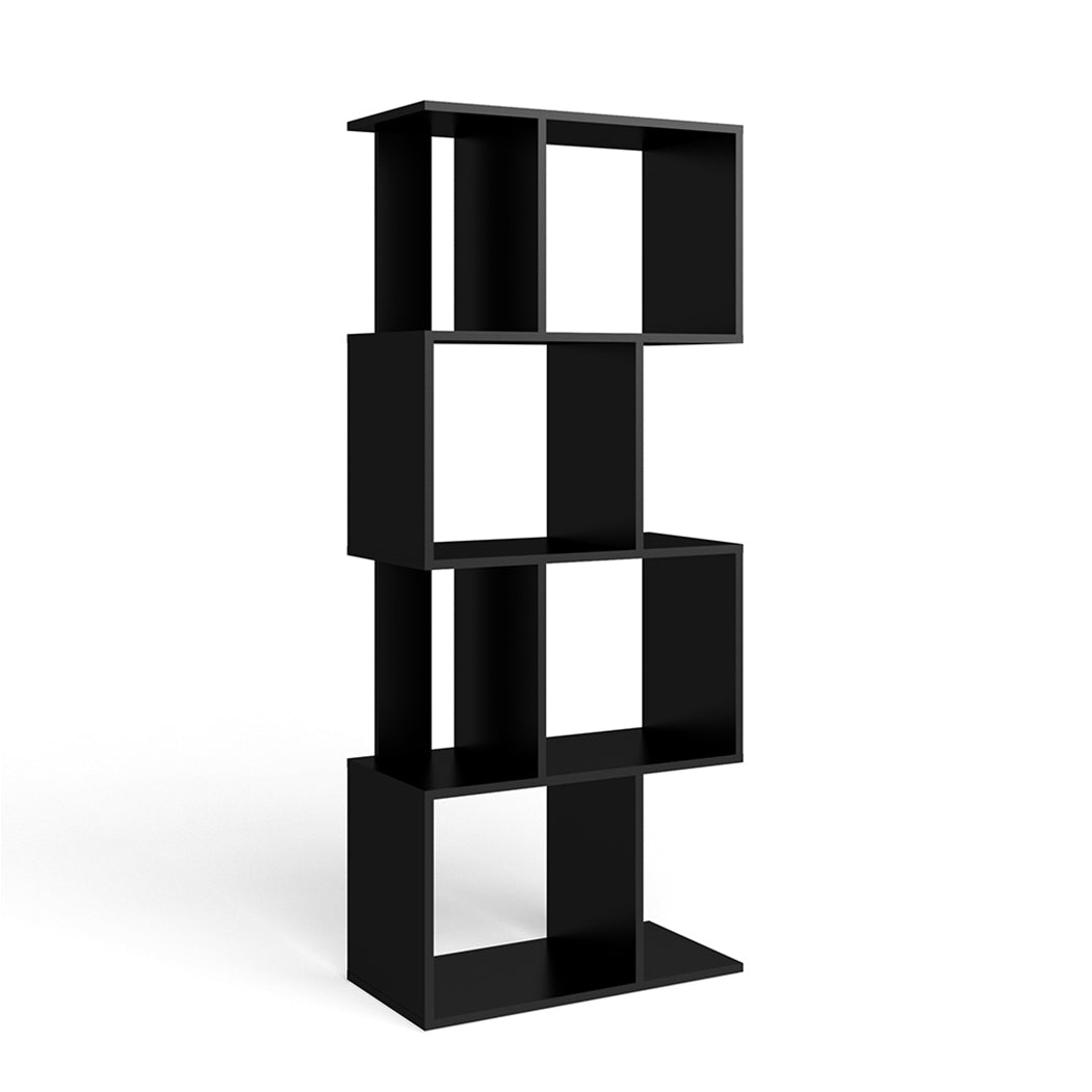 LIBRERO DE MADERA 4 NIVELES NEGRO MINIMALISTA