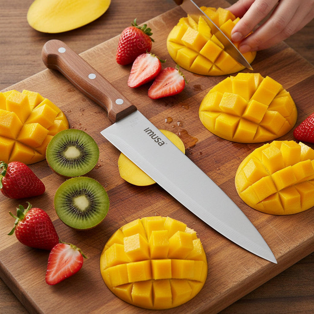 CUCHILLO CHEF CON MANGO DE MADERA 20CM