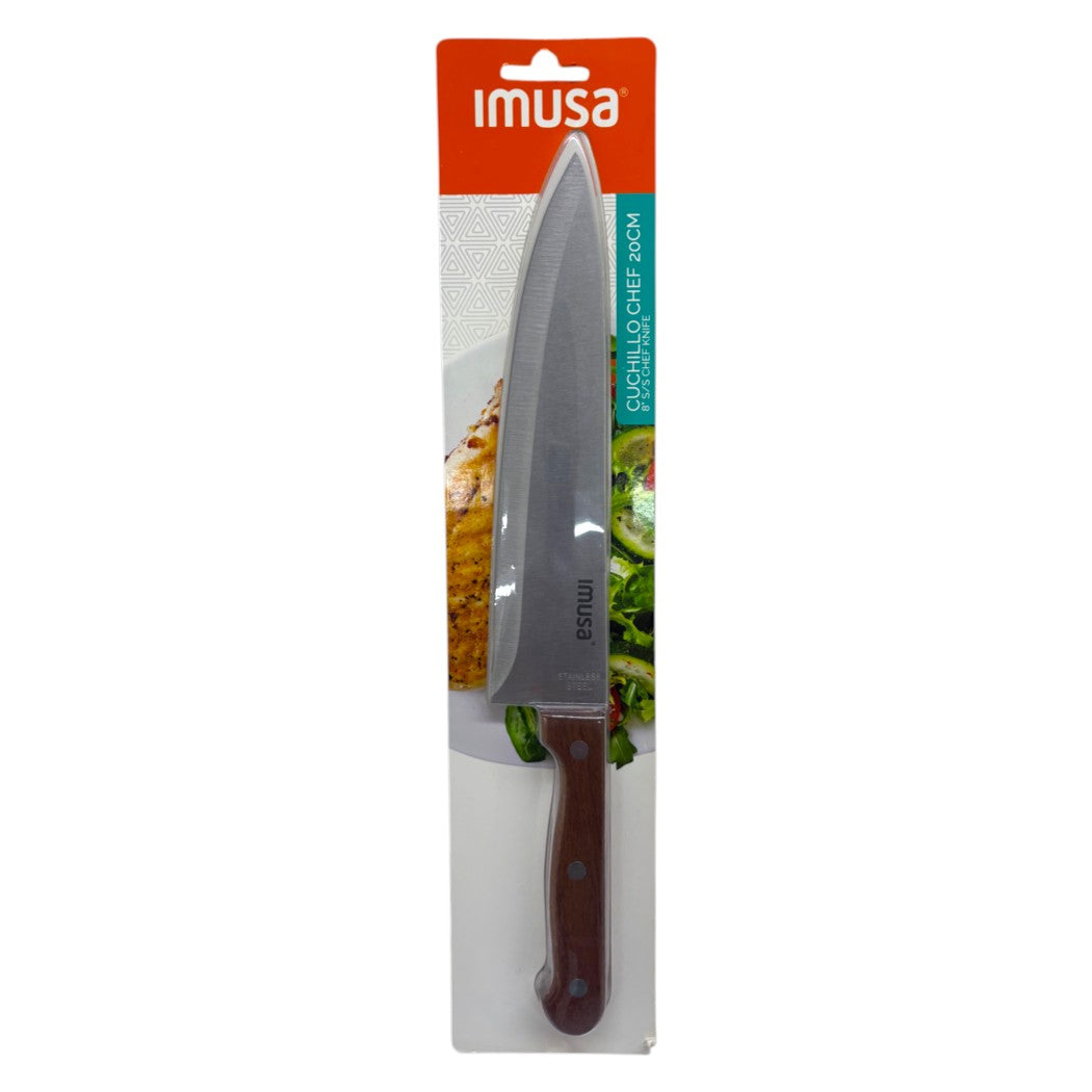 CUCHILLO CHEF CON MANGO DE MADERA 20CM