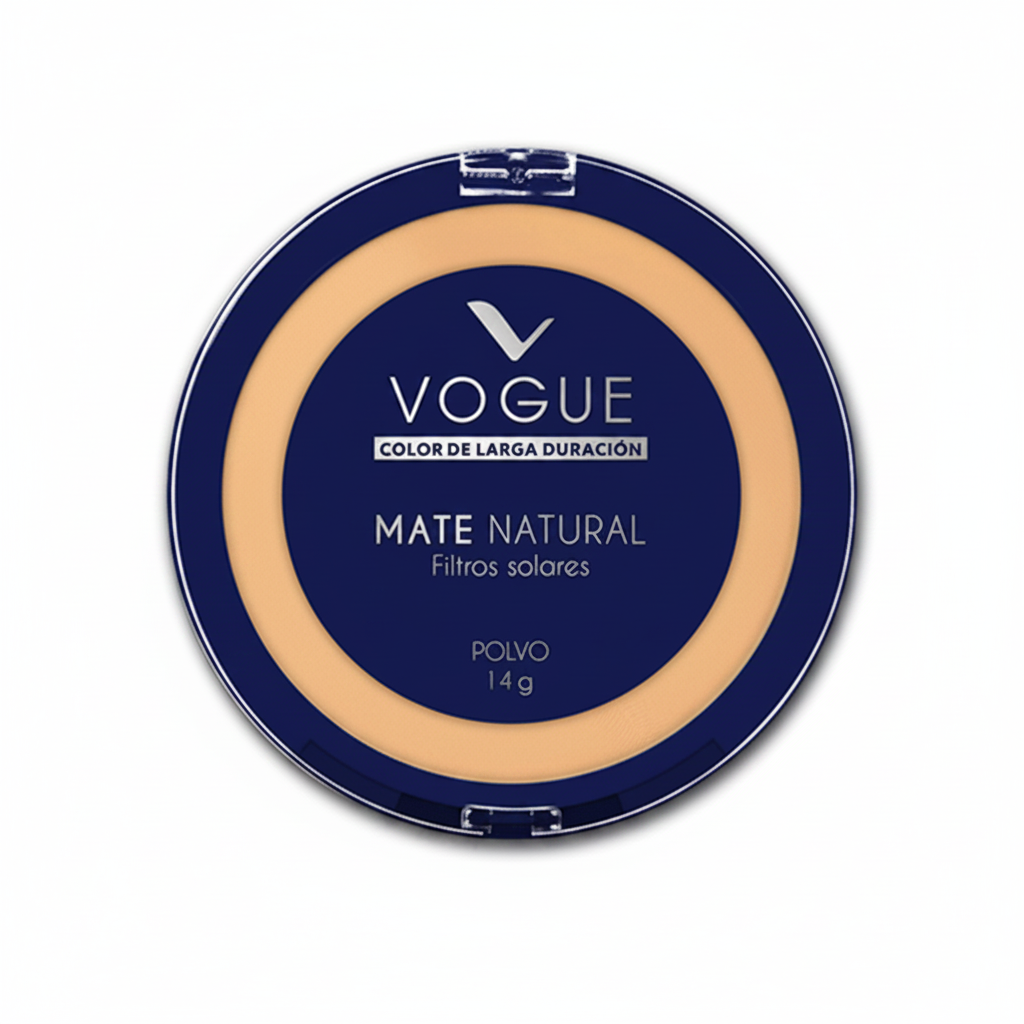POLVO COMPACTO MATE NATURAL TONO CARAMELO VOGUE