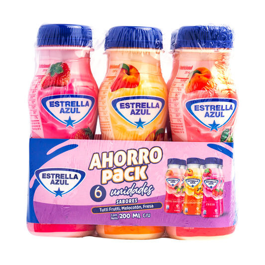 6PACK YOGURT BEBIBLE SURTI ESTR.AZUL 200ML