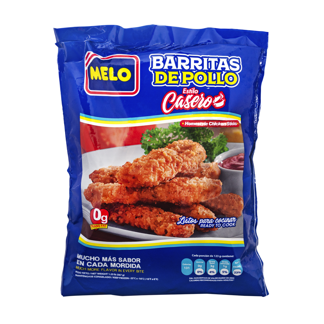 BARRITAS DE POLLO EST CASERO MELO 567GR