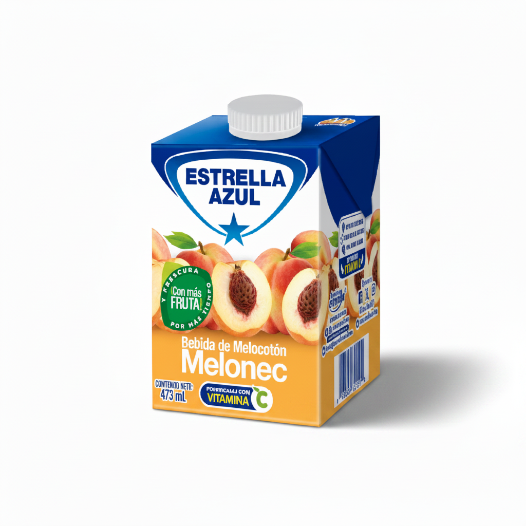 BEBIDA DE MELOCOTÓN ESTRELLA AZUL 473ML