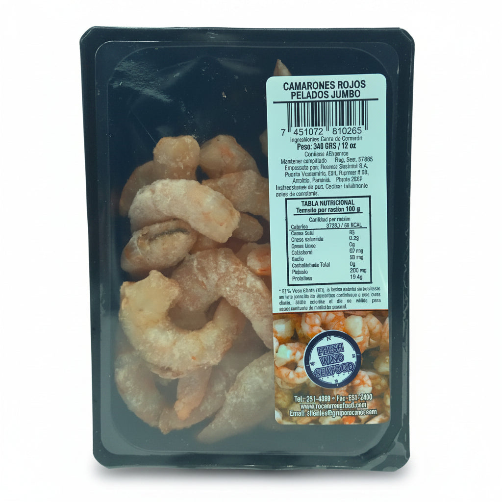 CAMARON ROJO PELADO JUMBO 340GR