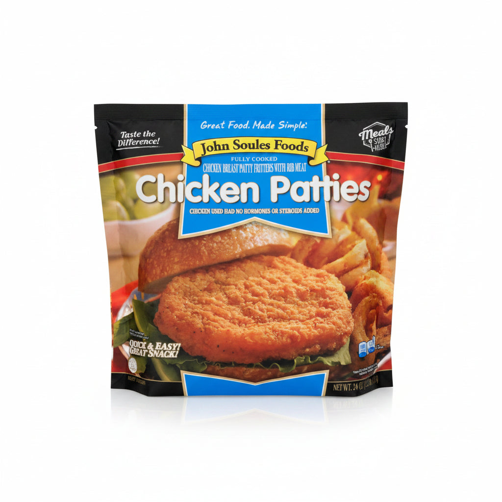 CHICKEN PATTIES JOHN SOULES 24OZ