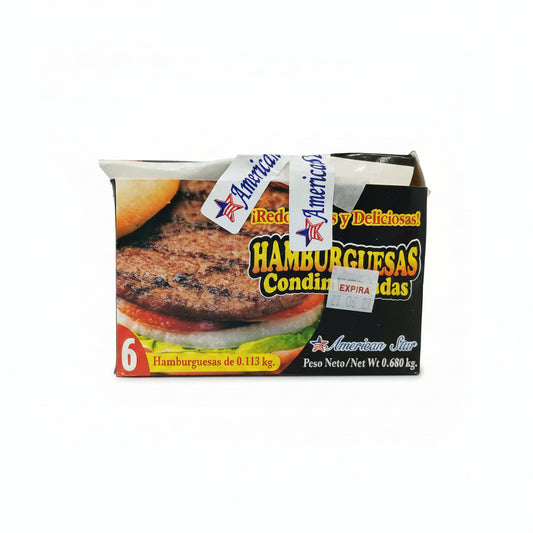 HAMBURGUESA CONDIMENTADA AMERICAN STAR 680GR