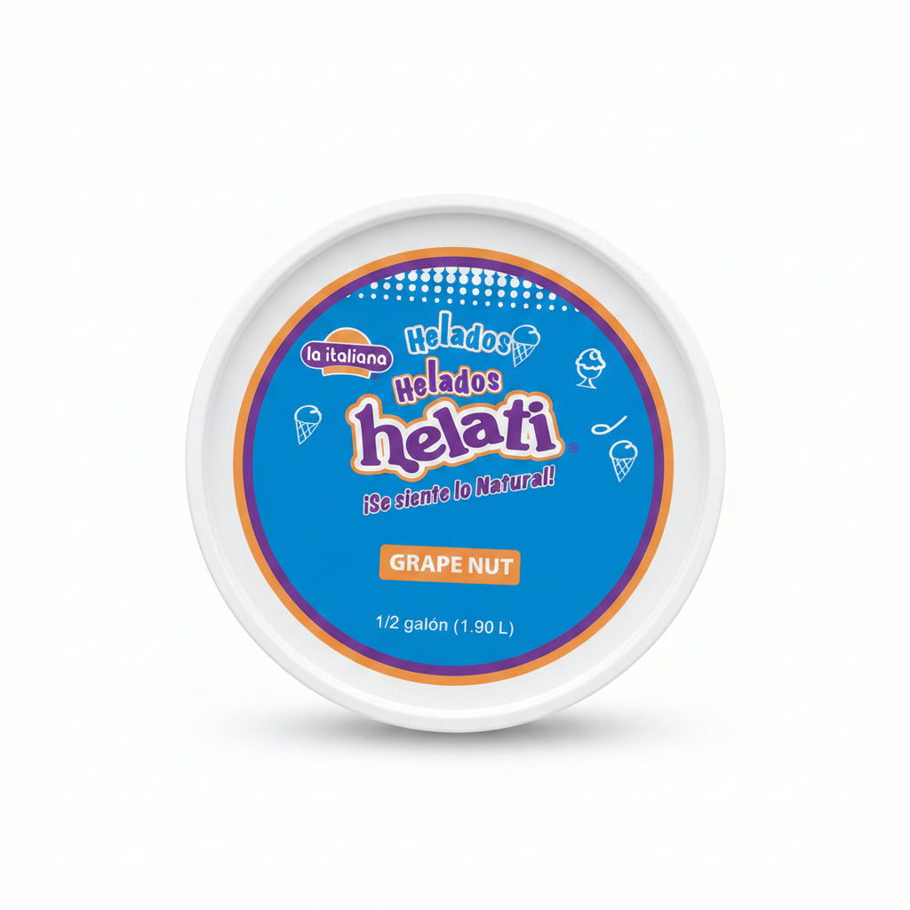 HELADO DE GRAPE NUT EN ENVASE 1/2GL