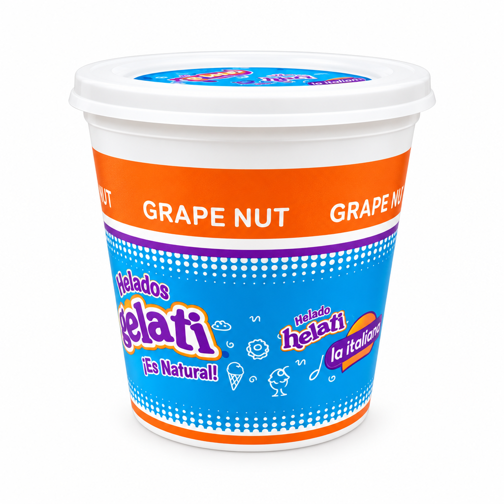 HELADO DE GRAPE NUT EN ENVASE ITALIANA 1.4GL