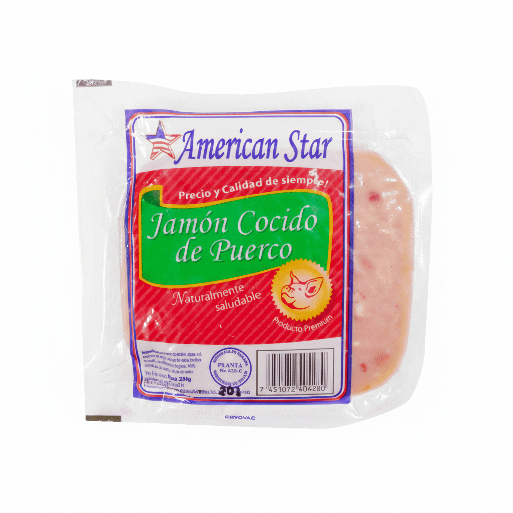JAMON COCIDO 4X4 AMERICAN STAR 8 ONZ.