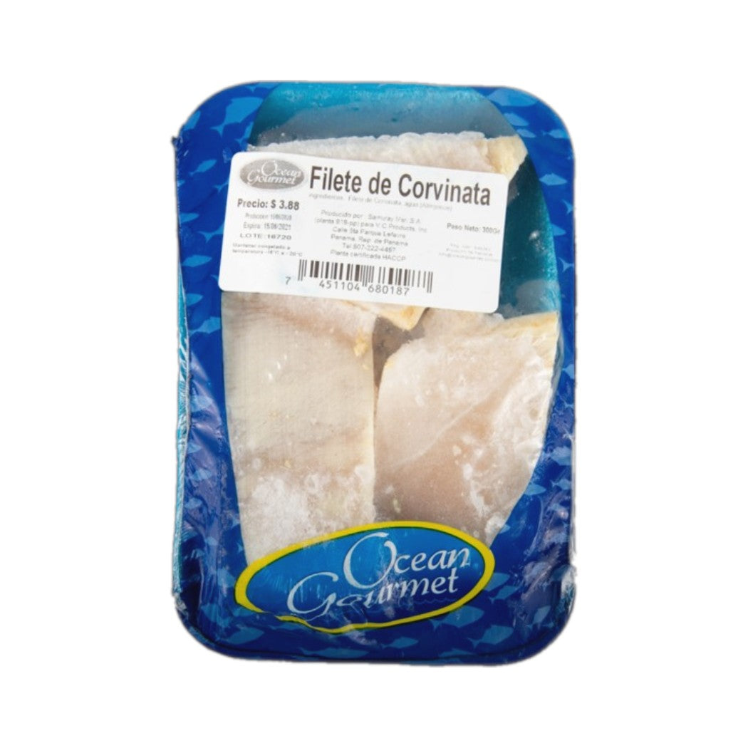 MEDALLONES DE CORVINATA EN BANDEJA 300GR