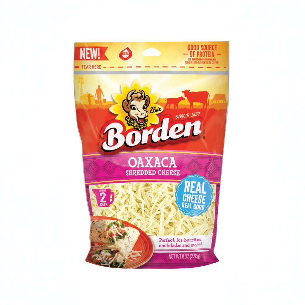 QUESO BORDEN OAXACA REG CUT SRED 8OZ
