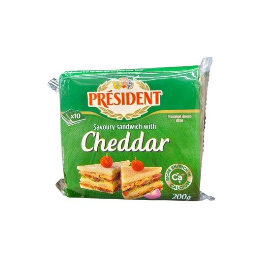 QUESO CHEEDAR LONCHAS PRESIDENT 200GR