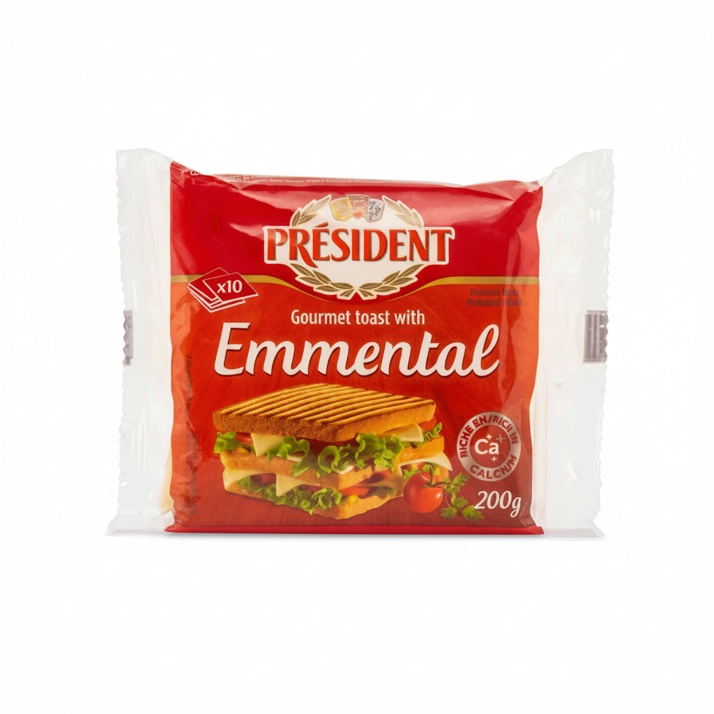 QUESO EMMENTAL LONCHAS PRESIDENT 200GR