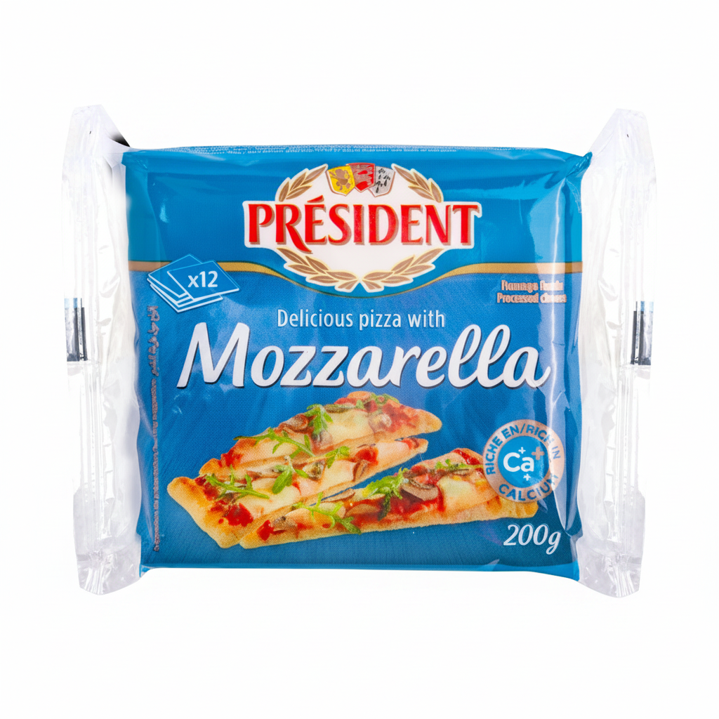 QUESO MOZZARELLA LONCHAS PRESIDENT 200GR