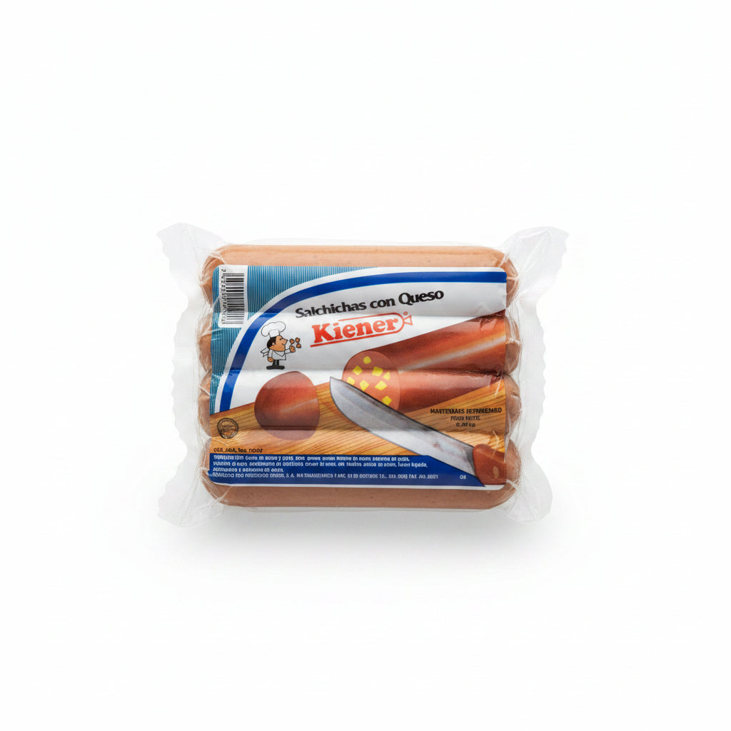 SALCHICHA CON QUESO KIENER PAQ 1LB