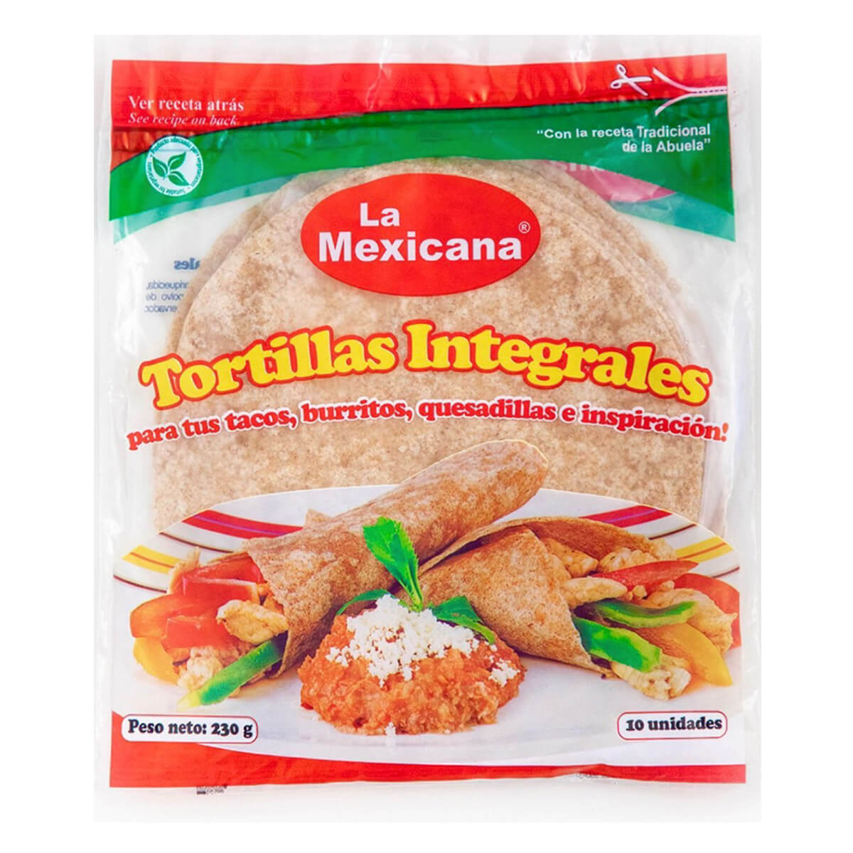 TORTILLAS DE HARINA INTEGRAL 12U