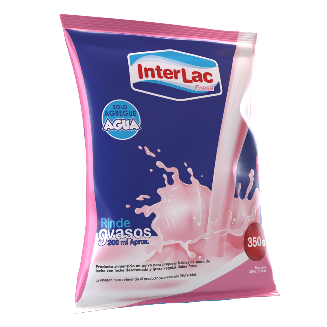 BEBIDA EN POLVO DE FRESA INTERLAC 350GR