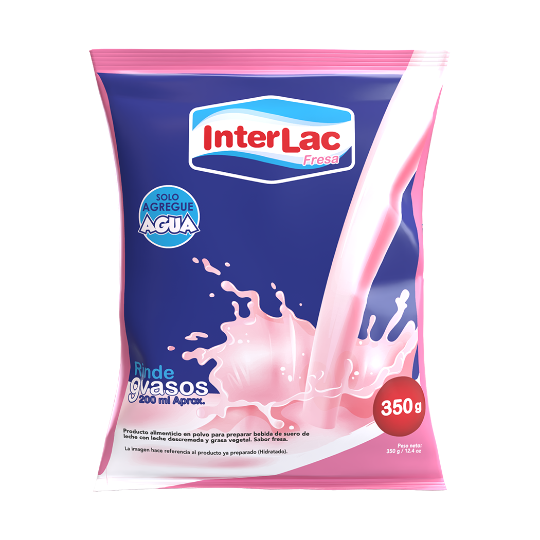 BEBIDA EN POLVO DE FRESA INTERLAC 350GR