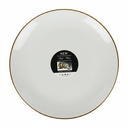 BANDEJA PLÁSTICA BORDE DORADO 35.5CM