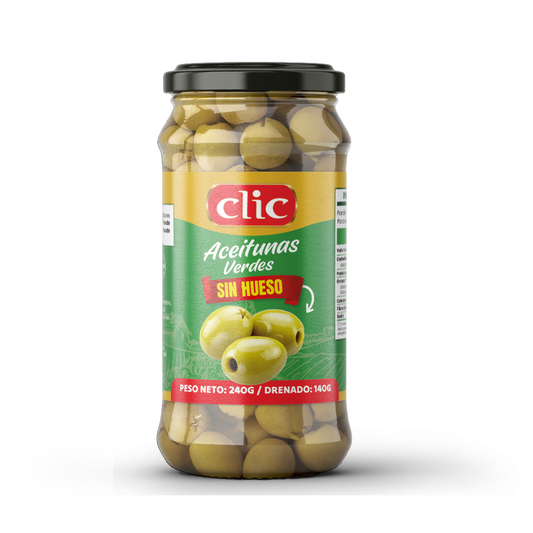 ACEITUNAS VERDES SIN HUESO CLIC 240GR