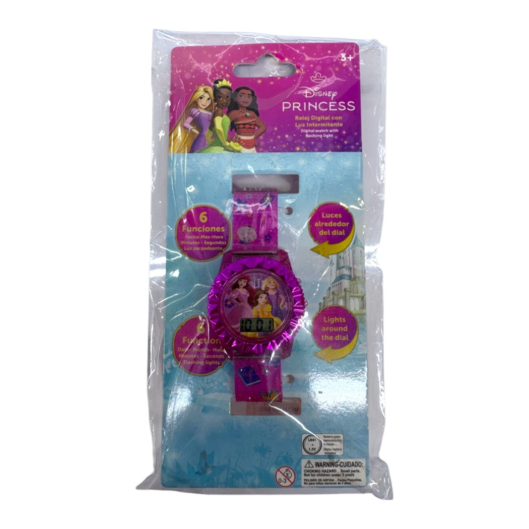 RELOJ METALICO BRILLANTE CON LUCES PRINCESAS