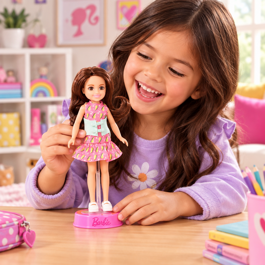 MUÑECA BARBIE CHELSEA CON SOPORTE MATTEL