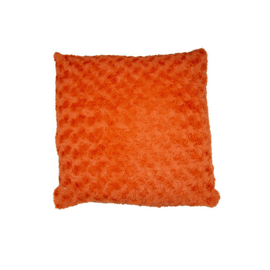 COJIN DECORATIVO CON RELIEVE RIZADO NARANJA VIBRANTE