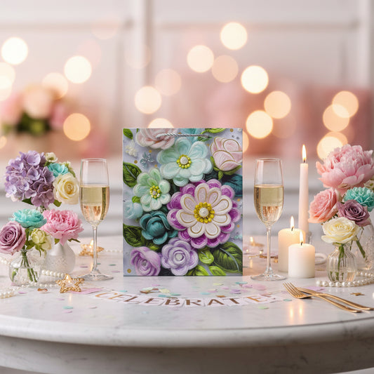 BOLSA DE REGALO MEDIANA DE FLORES