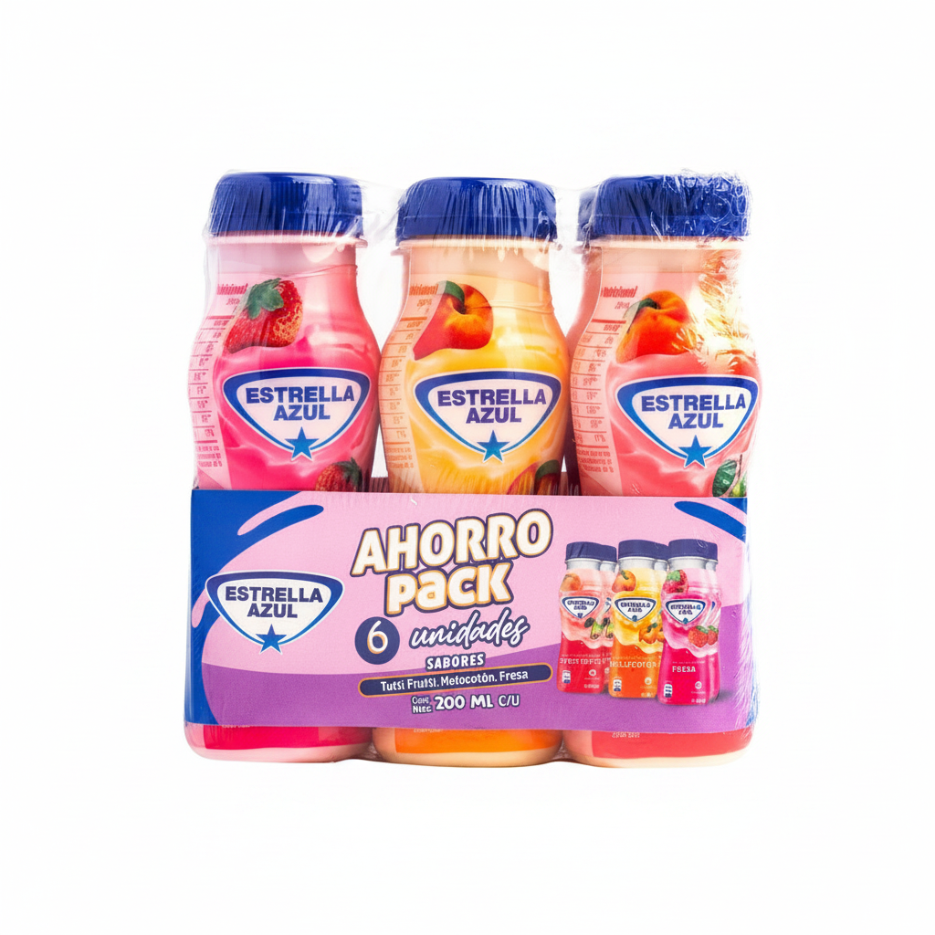 6PACK YOGURT BEBIBLE TROPICAL ESTRELLA AZUL