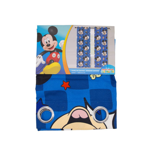 CORTINA DECORATIVA AZUL PARA RECAMARA INFANTIL DISEÑO DE MICKEY