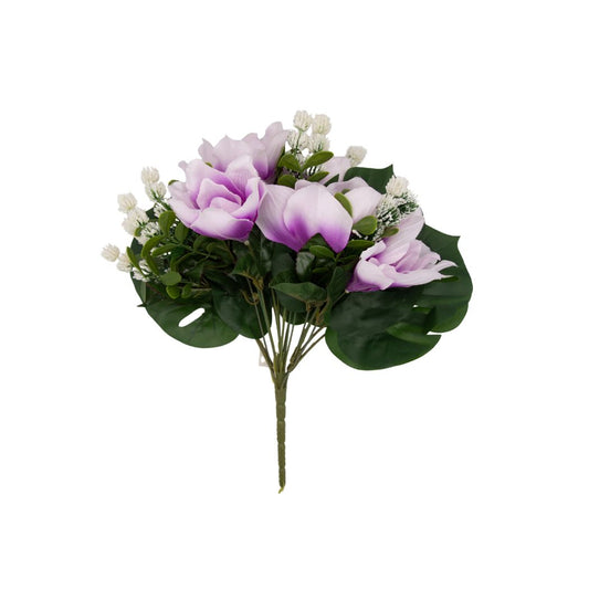 RAMO DE FLORES ARTIFICIALES DECORATIVO EN TONO LILA Y BLANCO
