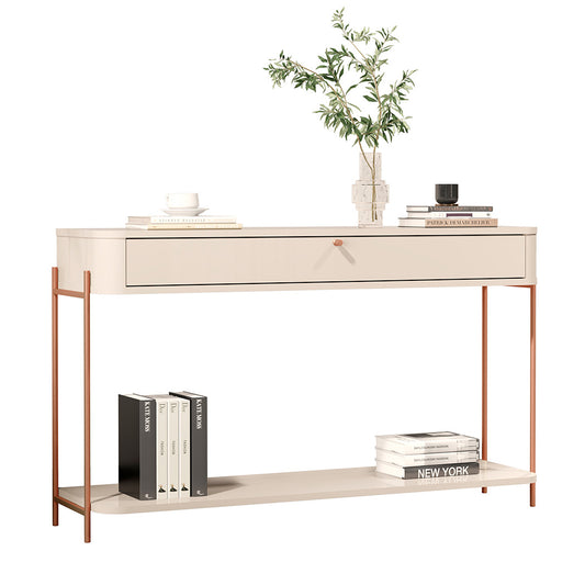 CONSOLA DECORATIVA OFF WHITE / BRONCE