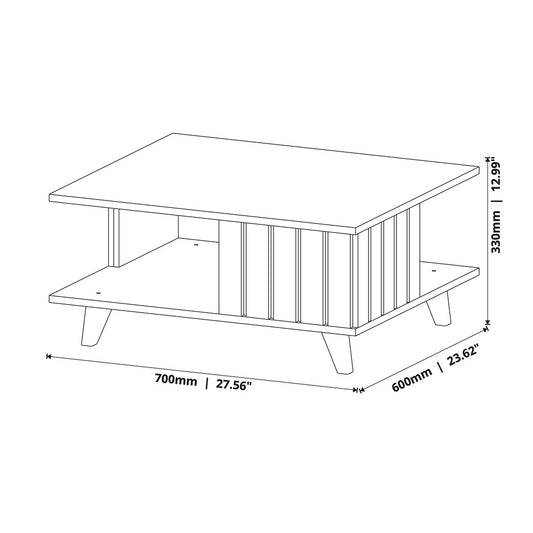 MESA DE CENTRO BEIGE CON ROBLE
