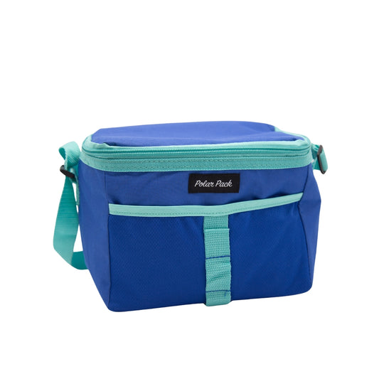 LONCHERA TERMICAS AZUL CON BORDES CELESTE