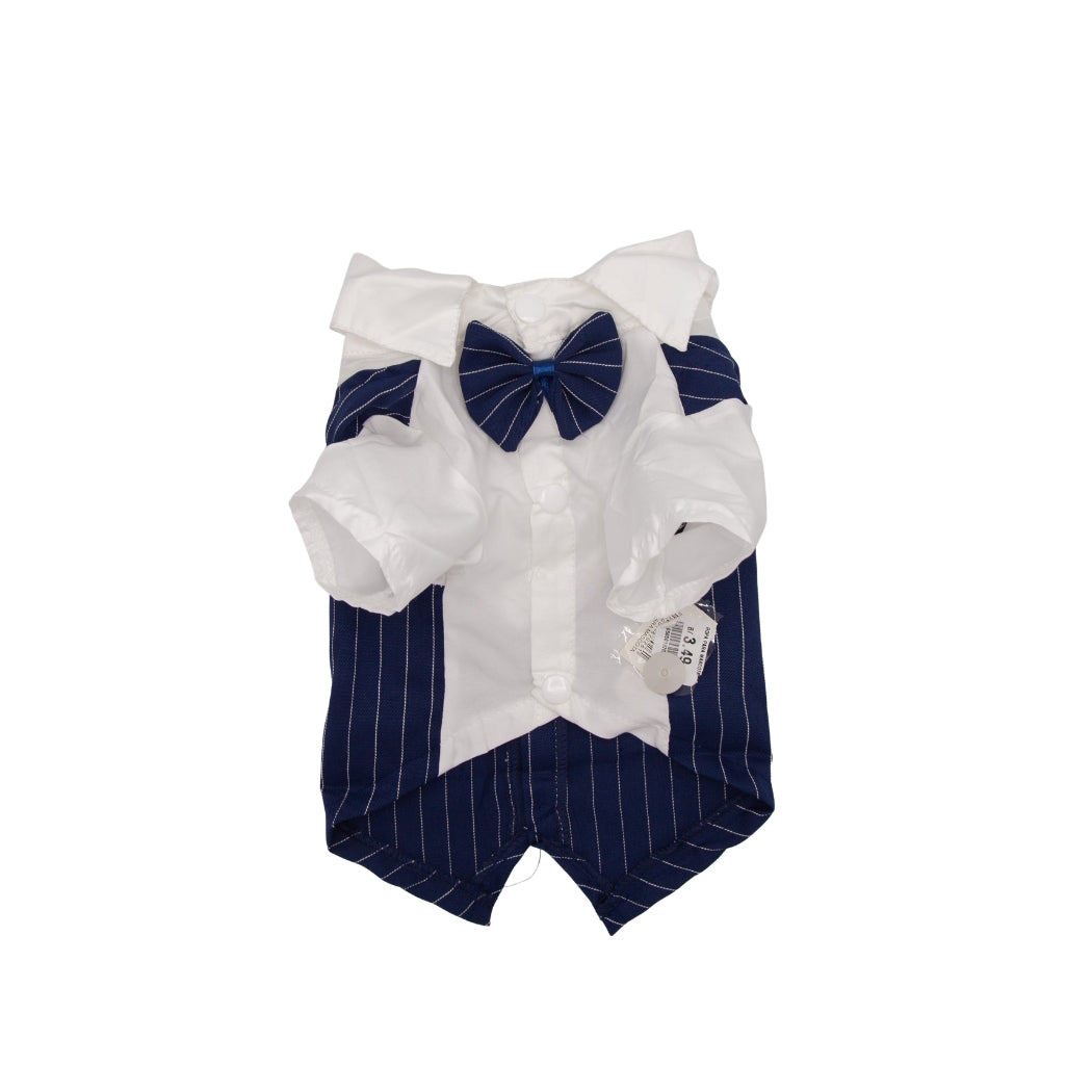 ESMOQUIN PARA MASCOTA AZUL CON BLANCO