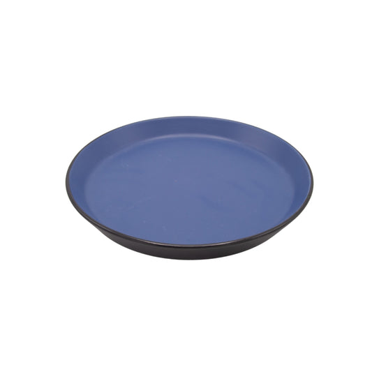 PLATO LLANO NEGRO EXTERIOR Y SU INTERIOR CELESTE 9 PLG