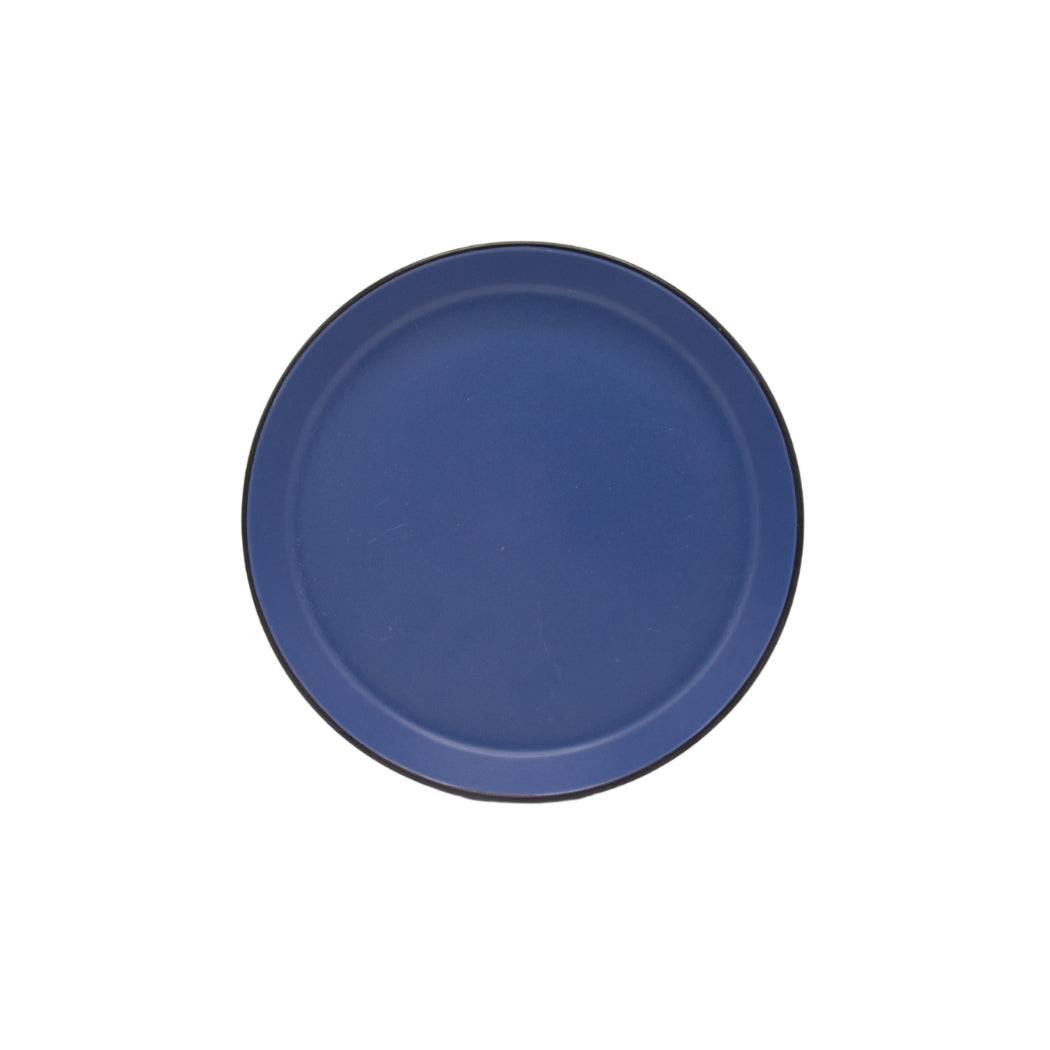 PLATO LLANO NEGRO EXTERIOR Y SU INTERIOR CELESTE 9 PLG