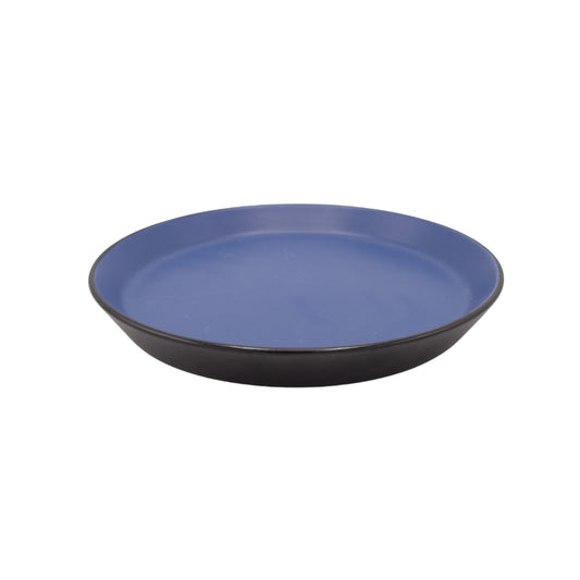 PLATO LLANO NEGRO EXTERIOR Y SU INTERIOR CELESTE 9 PLG