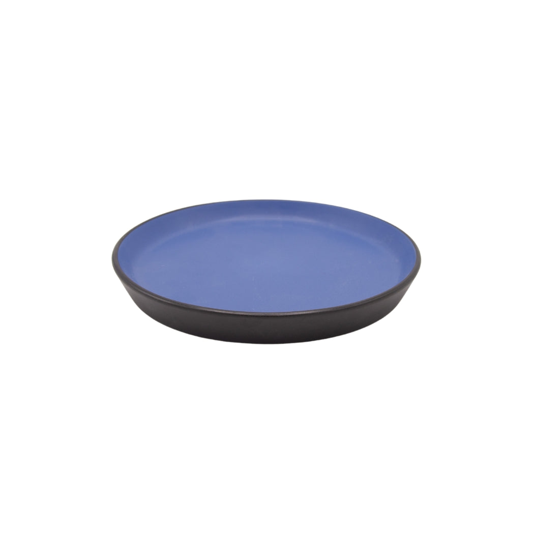 PLATO LLANO NEGRO EXTERIOR Y SU INTERIOR CELESTE 7 PLG