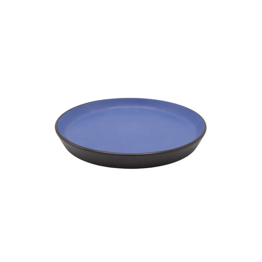 PLATO LLANO NEGRO EXTERIOR Y SU INTERIOR CELESTE 7 PLG