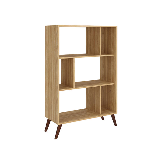 LIBRERO BEIGE DE 3 NIVELES Y 6 COMPARTIMIENTOS