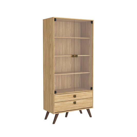 MUEBLE BAR BEIGE 4 NIVELES Y 2 GAVETA EN LA PARTE INFERIOR