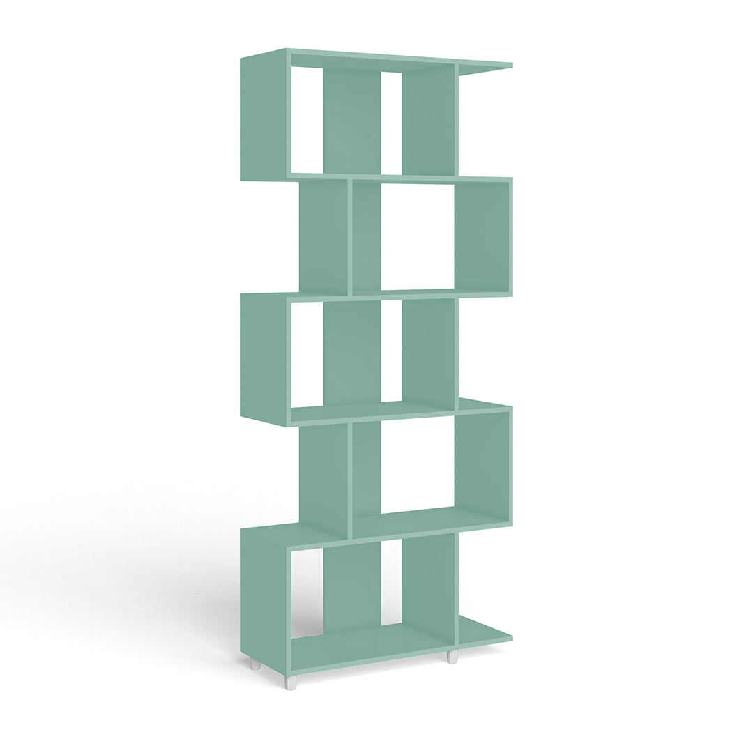 LIBRERO DE MADERA VERDE MENTA DE 5 NIVELES