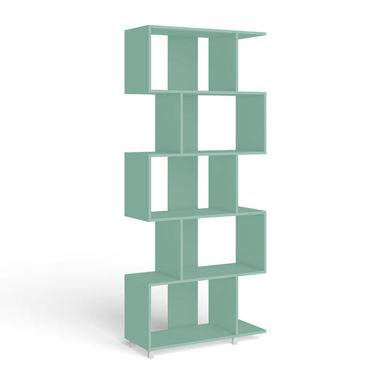 LIBRERO DE MADERA VERDE MENTA DE 5 NIVELES