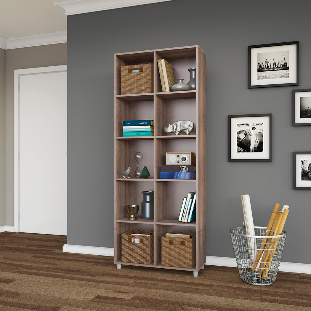 LIBRERO DE MADERA CHOCOLATE DE 5 NIVELES